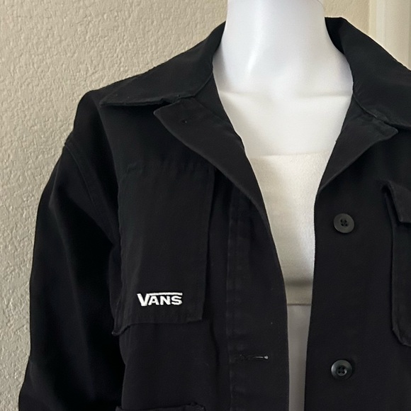 Vans Divine Energy relaxed fit Button up soft cotton black canvas Jacket - XS - Picture 3 of 8